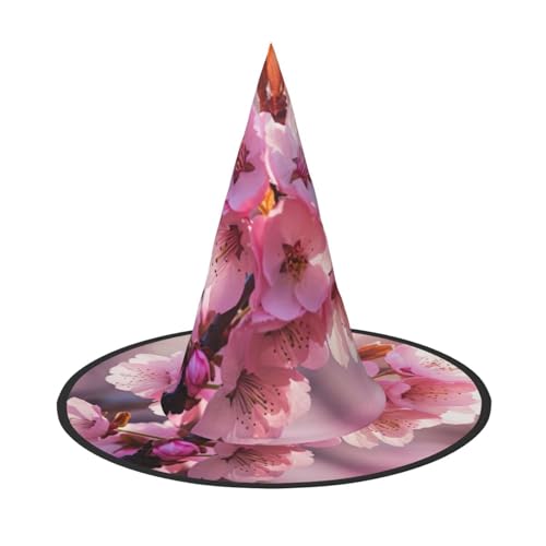 LIXLZH Hut mit Kirschblüten, Partyzubehör, Kostümzubehör, Zauberer, Maskerade, Halloween, Spitzhut von LIXLZH