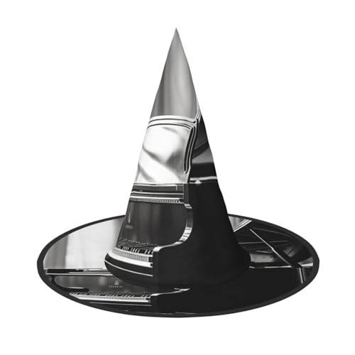 LIXLZH Hut mit Klavierdruck, Partyzubehör, Kostümzubehör, Zauberer, Maskerade, Halloween, Spitzhut von LIXLZH