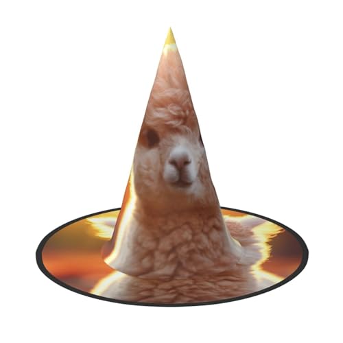 LIXLZH Hut mit Lama-Druck, Partyzubehör, Kostüm-Zubehör, Zauberer, Maskerade, Halloween, Hut, spitzer Hut LIXLZH Hut mit Lama-Druck, Partyzubehör, Kostüm-Zubehör, Zauberer, Maskerade, Halloween, Hut, spitzer Hut von LIXLZH