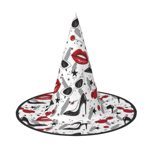 LIXLZH Hut mit Lippen, High Heels, Partyzubehör, Kostümzubehör, Zauberer, Maskerade, Halloween, Hut, spitzer Hut LIXLZH Hut mit Lippen, High Heels, Partyzubehör, Kostümzubehör, Zauberer, Maskerade, Halloween, Hut, spitzer Hut von LIXLZH