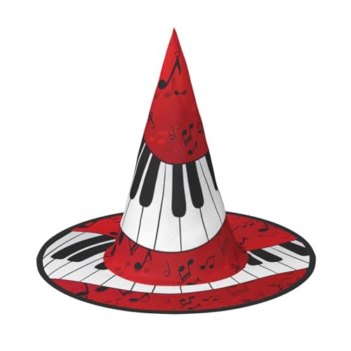 LIXLZH Hut mit Musiknoten, Klavierdruck, Partyzubehör, Kostümzubehör, Zauberer, Maskerade, Halloween, Hut, spitzer Hut von LIXLZH