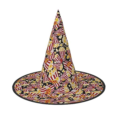 LIXLZH Hut mit Popcorn-Druck, Partyzubehör, Kostümzubehör, Zauberer, Maskerade, Halloween, Hut, spitzer Hut LIXLZH Hut mit Popcorn-Druck, Partyzubehör, Kostümzubehör, Zauberer, Maskerade, Halloween, Hut, spitzer Hut von LIXLZH