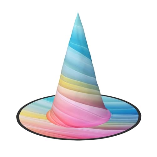 LIXLZH Hut mit Regenbogen-Muster, Partyzubehör, Kostümzubehör, Zauberer, Maskerade, Halloween, Hut, spitzer Hut von LIXLZH