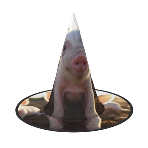 LIXLZH Hut mit Schweine-Druck, Partyzubehör, Kostümzubehör, Zauberer, Maskerade, Halloween, Hut, spitzer Hut LIXLZH Hut mit Schweine-Druck, Partyzubehör, Kostümzubehör, Zauberer, Maskerade, Halloween, Hut, spitzer Hut von LIXLZH