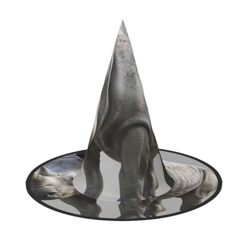 LIXLZH Hut mit Tiernashorn-Druck, Partyzubehör, Kostümzubehör, Zauberer, Maskerade, Halloween-Hut, spitzer Hut von LIXLZH