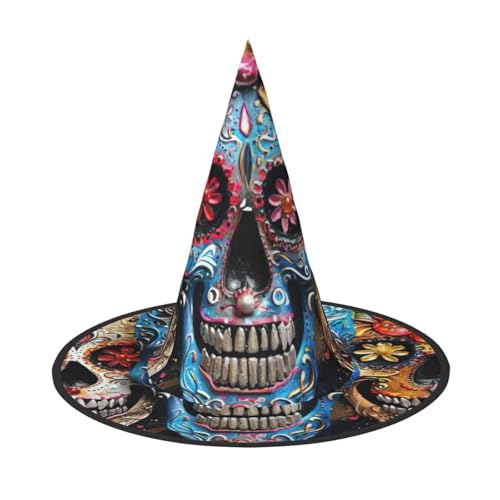 LIXLZH Hut mit Totenkopf-Motiv, Partyzubehör, Kostümzubehör, Zauberer, Maskerade, Halloween, Spitzhut LIXLZH Hut mit Totenkopf-Motiv, Partyzubehör, Kostümzubehör, Zauberer, Maskerade, Halloween, Spitzhut von LIXLZH