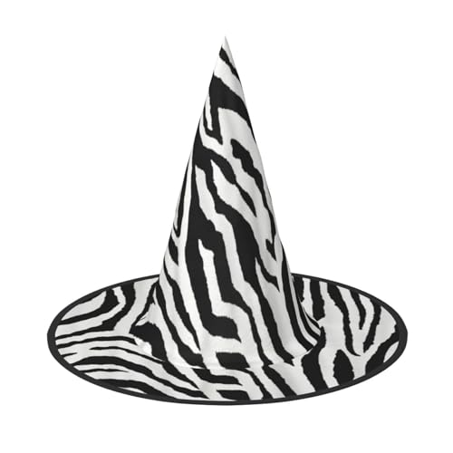 LIXLZH Hut mit Zebramuster, Partyzubehör, Kostümzubehör, Zauberer, Maskerade, Halloween, Hut, spitzer Hut von LIXLZH