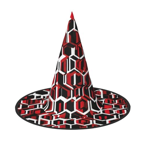 LIXLZH Hut mit abstraktem geometrischem Muster, Partyzubehör, Kostümzubehör, Zauberer, Maskerade, Halloween, Hut, spitzer Hut von LIXLZH