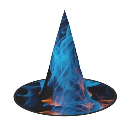 LIXLZH Hut mit blauem Flammenmuster, Partyzubehör, Kostümzubehör, Zauberer, Maskerade, Halloween, Hut mit spitzem Hut von LIXLZH