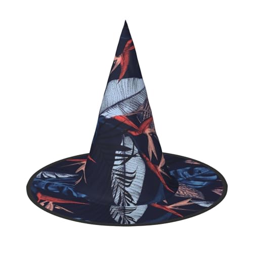 LIXLZH Hut mit blauem und orangefarbenem Vogeldruck, Partyzubehör, Kostümzubehör, Zauberer, Maskerade, Halloween, Hut mit Spitzhut LIXLZH Hut mit blauem und orangefarbenem Vogeldruck, Partyzubehör, Kostümzubehör, Zauberer, Maskerade, Halloween, Hut mit Spitzhut von LIXLZH