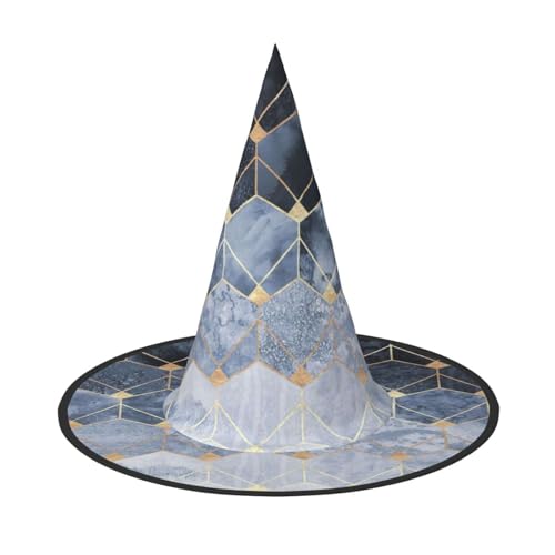 LIXLZH Hut mit blauen Sechsecken und Diamanten bedruckt, Partyzubehör, Kostümzubehör, Zauberer, Maskerade, Halloween, Hut mit Spitzhut LIXLZH Hut mit blauen Sechsecken und Diamanten bedruckt, Partyzubehör, Kostümzubehör, Zauberer, Maskerade, Halloween, Hut mit Spitzhut von LIXLZH