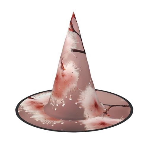 LIXLZH Hut mit botanischem Blumendruck, Partyzubehör, Kostümzubehör, Zauberer, Maskerade, Halloween-Hut, spitzer Hut von LIXLZH