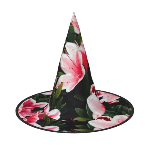 LIXLZH Hut mit rotem Blumendruck, Partyzubehör, Kostümzubehör, Zauberer, Maskerade, Halloween, Hut mit Spitzhut von LIXLZH