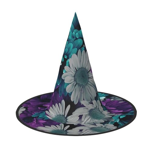 LIXLZH Hut mit violetten und blaugrünen Blumen, Partyzubehör, Kostümzubehör, Zauberer, Maskerade, Halloween, Hut mit Spitzhut LIXLZH Hut mit violetten und blaugrünen Blumen, Partyzubehör, Kostümzubehör, Zauberer, Maskerade, Halloween, Hut mit Spitzhut von LIXLZH