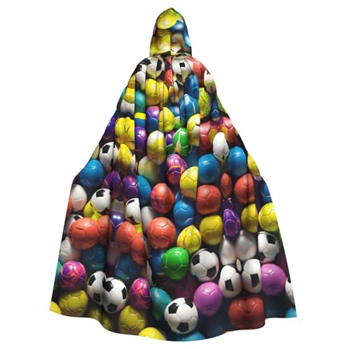 LIXLZH Kapuzenumhang mit Fußballdruck, universeller Umhang für Erwachsene, Hexenkostüm, Halloween-Kostüme, Karnevals-Umhang von LIXLZH