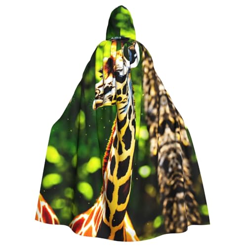 LIXLZH Kapuzenumhang mit Giraffen-Druck, universeller Umhang für Erwachsene, Hexenkostüm, Halloween-Kostüme, Karnevals-Umhang von LIXLZH