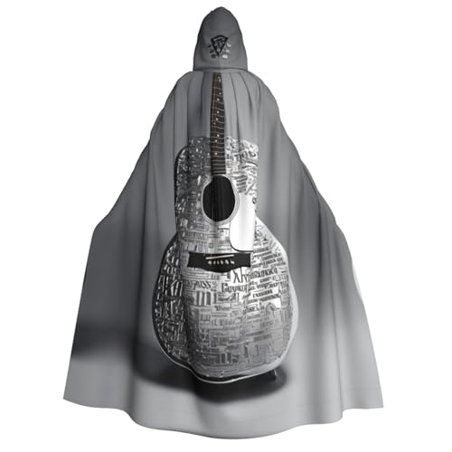 LIXLZH Kapuzenumhang mit Gitarrenmuster für Erwachsene, Umhang für Karneval, Motto-Partys, Kostüme LIXLZH Kapuzenumhang mit Gitarrenmuster für Erwachsene, Umhang für Karneval, Motto-Partys, Kostüme von LIXLZH