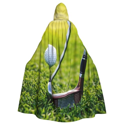 LIXLZH Kapuzenumhang mit Golfplatz-Druck, universeller Umhang für Erwachsene, Hexenkostüm, Halloween-Kostüme, Karnevalsumhang von LIXLZH
