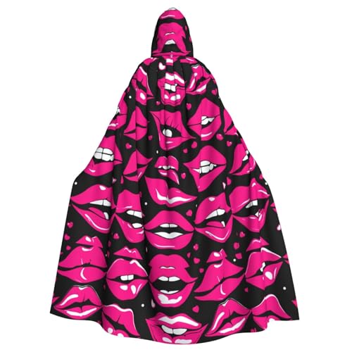 LIXLZH Kapuzenumhang mit Lippen-Druck, universeller Umhang für Erwachsene, Hexenkostüm, Halloween-Kostüme, Karnevals-Umhang LIXLZH Kapuzenumhang mit Lippen-Druck, universeller Umhang für Erwachsene, Hexenkostüm, Halloween-Kostüme, Karnevals-Umhang von LIXLZH