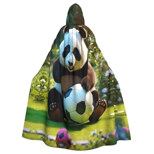 LIXLZH Kapuzenumhang mit Panda-Druck, universeller Umhang für Erwachsene, Hexenkostüm, Halloween-Kostüme, Karnevalsumhang von LIXLZH