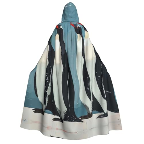 LIXLZH Kapuzenumhang mit Pinguin-Aufdruck, für Erwachsene, Umhang für Karneval, Motto-Partys, Kostüme von LIXLZH