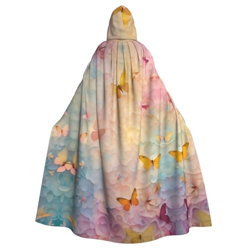 LIXLZH Kapuzenumhang mit Schmetterlingsdruck, universeller Umhang für Erwachsene, Hexenkostüm, Halloween-Kostüme, Karnevalsumhang LIXLZH Kapuzenumhang mit Schmetterlingsdruck, universeller Umhang für Erwachsene, Hexenkostüm, Halloween-Kostüme, Karnevalsumhang von LIXLZH