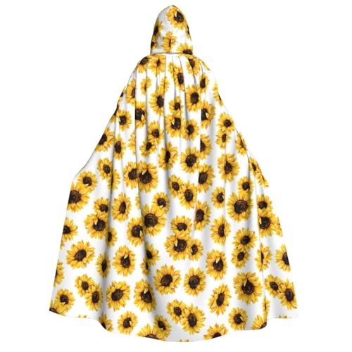 LIXLZH Kapuzenumhang mit Sonnenblumen-Aufdruck, für Erwachsene, Umhang für Karneval, Motto-Partys, Kostüme LIXLZH Kapuzenumhang mit Sonnenblumen-Aufdruck, für Erwachsene, Umhang für Karneval, Motto-Partys, Kostüme von LIXLZH