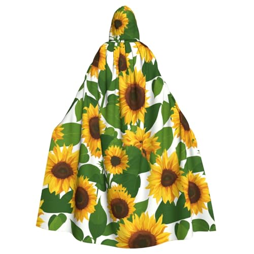 LIXLZH Kapuzenumhang mit Sonnenblumen-Druck, universeller Umhang für Erwachsene, Hexenkostüm, Halloween-Kostüme, Karnevals-Umhang LIXLZH Kapuzenumhang mit Sonnenblumen-Druck, universeller Umhang für Erwachsene, Hexenkostüm, Halloween-Kostüme, Karnevals-Umhang von LIXLZH