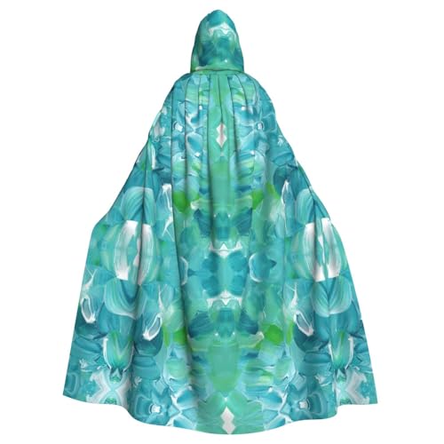 LIXLZH Kapuzenumhang mit blauer Ölfarbe, für Erwachsene, Hexenkostüm, Halloween, Kostüme, Karneval, Umhang von LIXLZH