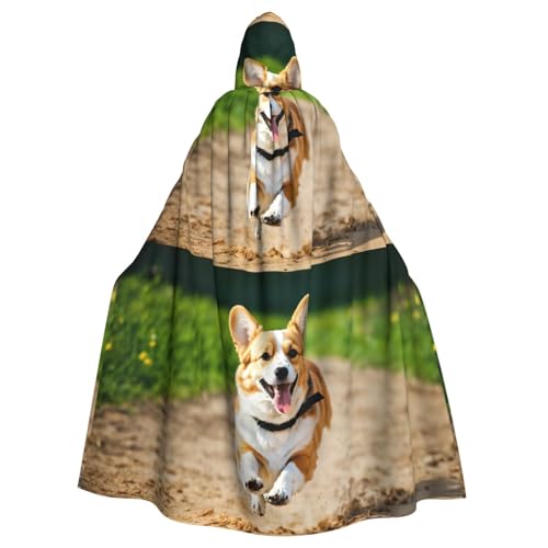 LIXLZH Kapuzenumhang mit süßem Corgi-Druck, universeller Umhang für Erwachsene, Hexenkostüm, Halloween-Kostüme, Karnevals-Umhang LIXLZH Kapuzenumhang mit süßem Corgi-Druck, universeller Umhang für Erwachsene, Hexenkostüm, Halloween-Kostüme, Karnevals-Umhang von LIXLZH