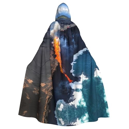 LIXLZH Kilauea Volcanos Print Hooded Cloak Universal Adult Cape Witch Costume Halloween Costumes Carnival Cloak von LIXLZH