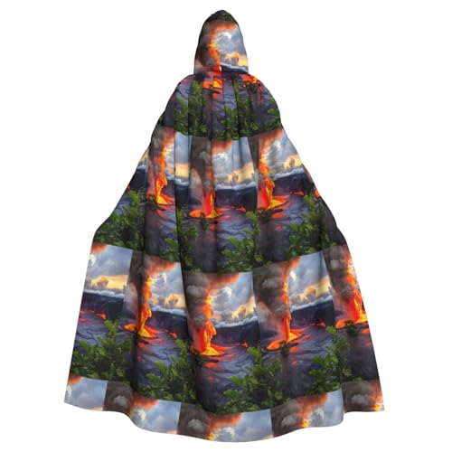 LIXLZH Kilauea Volcanos Print Hooded Cloak Universal Adult Cape Witch Costume Halloween Costumes Carnival Cloak von LIXLZH