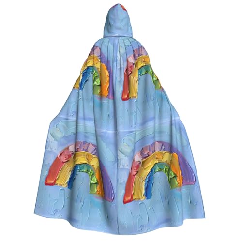 LIXLZH Kleiner Regenbogen-Aufdruck, Kapuzenumhang für Erwachsene, Umhang für Karneval, Motto-Partys, Kostüme von LIXLZH