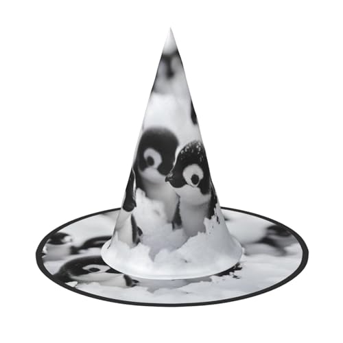 LIXLZH Niedlicher Pinguin-Tiermuster-Druck, Hut, Partyzubehör, Kostümzubehör, Zauberer, Maskerade, Halloween-Hut, spitzer Hut von LIXLZH