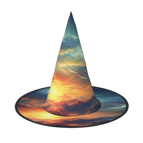 LIXLZH Regenbogen-Himmel und Mond, bedruckter Hut, Partyzubehör, Kostümzubehör, Zauberer, Maskerade, Halloween, Hut, spitzer Hut LIXLZH Regenbogen-Himmel und Mond, bedruckter Hut, Partyzubehör, Kostümzubehör, Zauberer, Maskerade, Halloween, Hut, spitzer Hut von LIXLZH