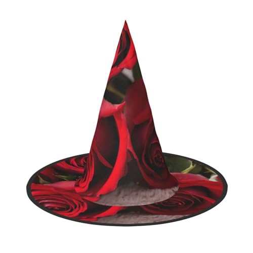 LIXLZH Rote Rose Blumendruck Hut Partyzubehör Kostüm Zubehör Zauberer Maskerade Halloween Hut Spitzhut LIXLZH Rote Rose Blumendruck Hut Partyzubehör Kostüm Zubehör Zauberer Maskerade Halloween Hut Spitzhut von LIXLZH