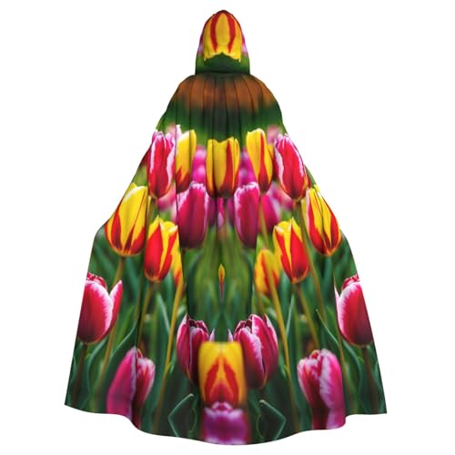 LIXLZH Roter Tulpenaufdruck, Kapuzenumhang für Erwachsene, Hexenkostüm, Halloween, Kostüme, Karneval, Umhang LIXLZH Roter Tulpenaufdruck, Kapuzenumhang für Erwachsene, Hexenkostüm, Halloween, Kostüme, Karneval, Umhang von LIXLZH