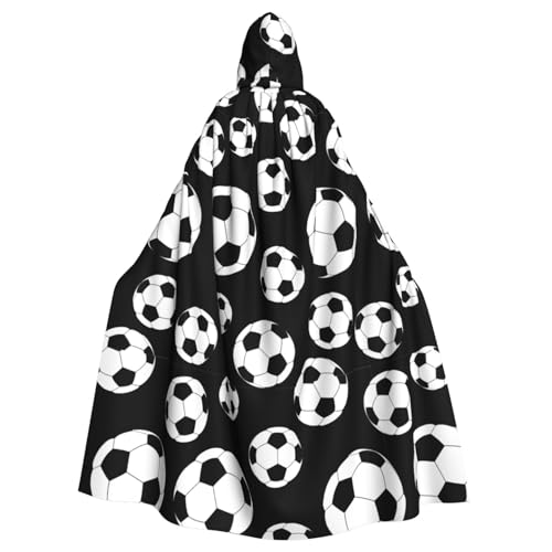 LIXLZH Schwarzer Fußball-Umhang mit Kapuze, universeller Umhang für Erwachsene, Hexenkostüm, Halloween-Kostüme, Karneval, Umhang LIXLZH Schwarzer Fußball-Umhang mit Kapuze, universeller Umhang für Erwachsene, Hexenkostüm, Halloween-Kostüme, Karneval, Umhang von LIXLZH