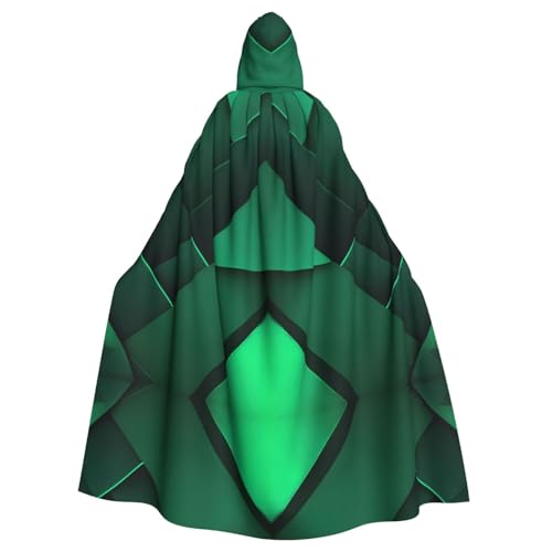 LIXLZH Schwarzer und goldener geometrischer Druck, Kapuzenumhang, universeller Umhang für Erwachsene, Hexenkostüm, Halloween-Kostüme, Karneval, Umhang von LIXLZH
