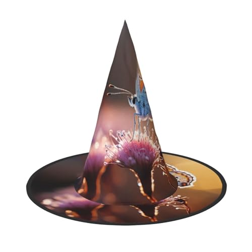 LIXLZH Sonnenhut, Schmetterlinge, Blumendruck, Partyzubehör, Kostümzubehör, Zauberer, Maskerade, Halloween, Hut, spitzer Hut LIXLZH Sonnenhut, Schmetterlinge, Blumendruck, Partyzubehör, Kostümzubehör, Zauberer, Maskerade, Halloween, Hut, spitzer Hut von LIXLZH