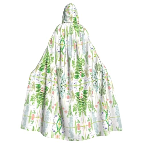 LIXLZH Springtime Herb Garden Print Hooded Cloak Universal Adult Cape Witch Costume Halloween Costumes Carnival Cloak von LIXLZH
