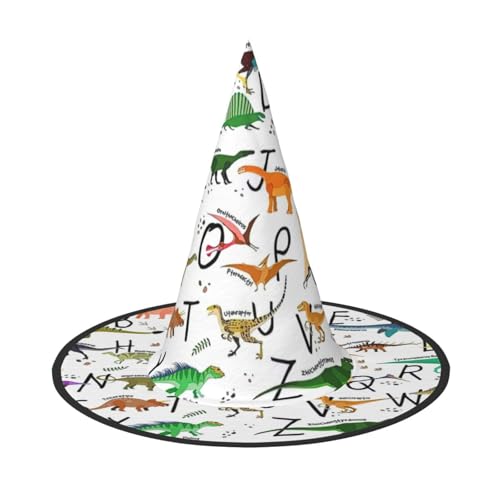 LIXLZH Stilvolle Lernalphabete mit Dinosaurier-Druck, Hut, Partyzubehör, Kostümzubehör, Zauberer, Maskerade, Halloween-Hut, spitzer Hut LIXLZH Stilvolle Lernalphabete mit Dinosaurier-Druck, Hut, Partyzubehör, Kostümzubehör, Zauberer, Maskerade, Halloween-Hut, spitzer Hut von LIXLZH