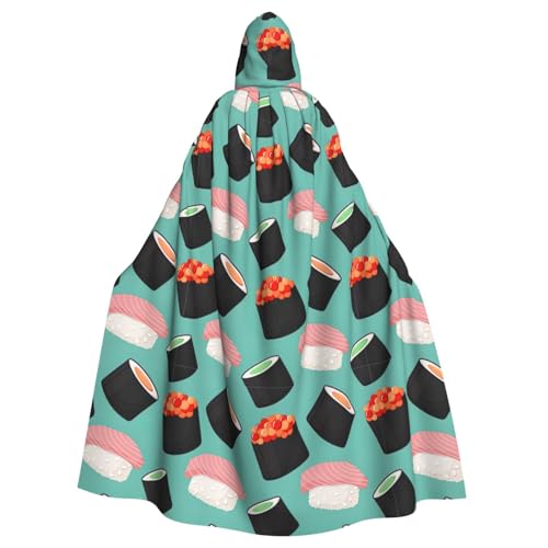 LIXLZH Sushi Food Pattern1 Print Hooded Cloak Universal Adult Cape Witch Costume Halloween Costumes Carnival Cloak LIXLZH Sushi Food Pattern1 Print Hooded Cloak Universal Adult Cape Witch Costume Halloween Costumes Carnival Cloak von LIXLZH