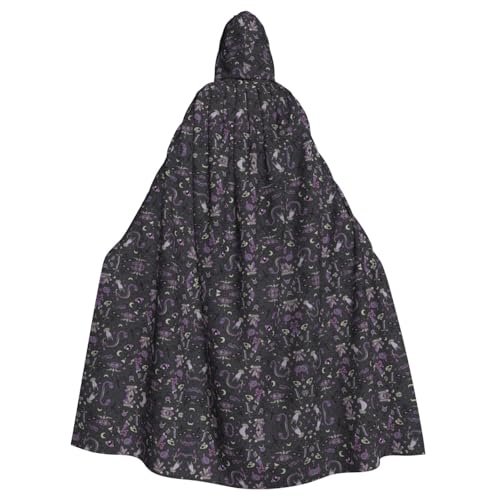 LIXLZH Umhang mit Kapuze, Hexenkostüm, Halloween, Halloween, Karneval, Violett / Schwarz von LIXLZH