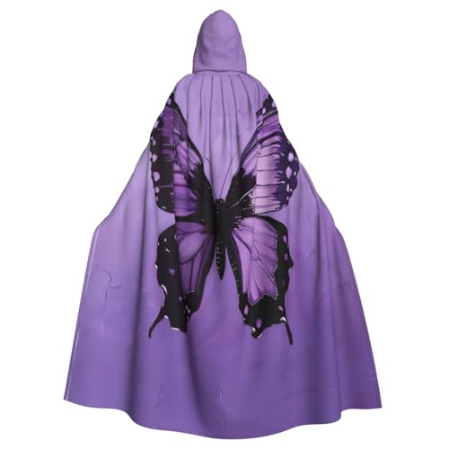 LIXLZH Umhang mit Kapuze, Schmetterlings-Motiv, Violett, für Erwachsene, Hexenkostüm, Halloween, Kostüme, Karneval, Umhang LIXLZH Umhang mit Kapuze, Schmetterlings-Motiv, Violett, für Erwachsene, Hexenkostüm, Halloween, Kostüme, Karneval, Umhang von LIXLZH
