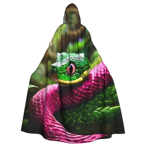 LIXLZH Umhang mit Kapuze und Schlangenmuster, universeller Umhang für Erwachsene, Hexenkostüm, Halloween-Kostüme, Karnevalsumhang von LIXLZH