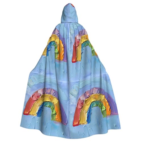 LIXLZH Umhang mit Kapuze und kleinem Regenbogen-Druck, universeller Umhang für Erwachsene, Hexenkostüm, Halloween-Kostüme, Karnevals-Umhang LIXLZH Umhang mit Kapuze und kleinem Regenbogen-Druck, universeller Umhang für Erwachsene, Hexenkostüm, Halloween-Kostüme, Karnevals-Umhang von LIXLZH