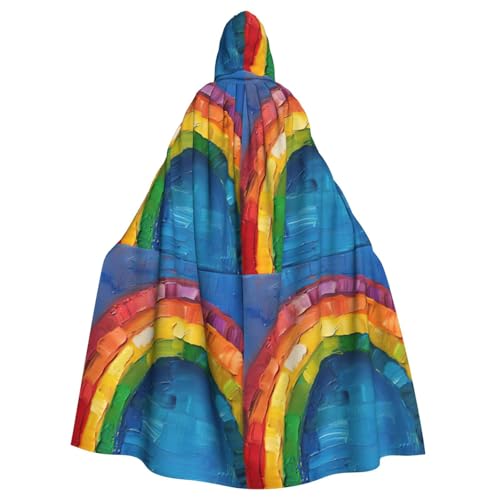 LIXLZH Umhang mit Kapuze und kleinem Regenbogen-Druck, universeller Umhang für Erwachsene, Hexenkostüm, Halloween-Kostüme, Karnevals-Umhang LIXLZH Umhang mit Kapuze und kleinem Regenbogen-Druck, universeller Umhang für Erwachsene, Hexenkostüm, Halloween-Kostüme, Karnevals-Umhang von LIXLZH
