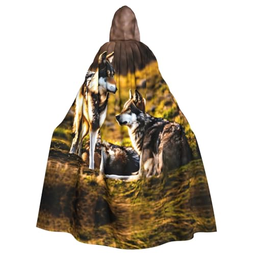 LIXLZH Umhang mit Wolfsaufdruck, universeller Umhang für Erwachsene, Hexenkostüm, Halloween-Kostüme, Karnevalsumhang LIXLZH Umhang mit Wolfsaufdruck, universeller Umhang für Erwachsene, Hexenkostüm, Halloween-Kostüme, Karnevalsumhang von LIXLZH