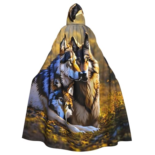 LIXLZH Umhang mit Wolfsaufdruck, universeller Umhang für Erwachsene, Hexenkostüm, Halloween-Kostüme, Karnevalsumhang LIXLZH Umhang mit Wolfsaufdruck, universeller Umhang für Erwachsene, Hexenkostüm, Halloween-Kostüme, Karnevalsumhang von LIXLZH